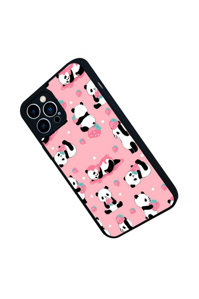 iPhone 12 Pro Max Uyumlu Panda Tasarımlı Glossy Premium Kılıf