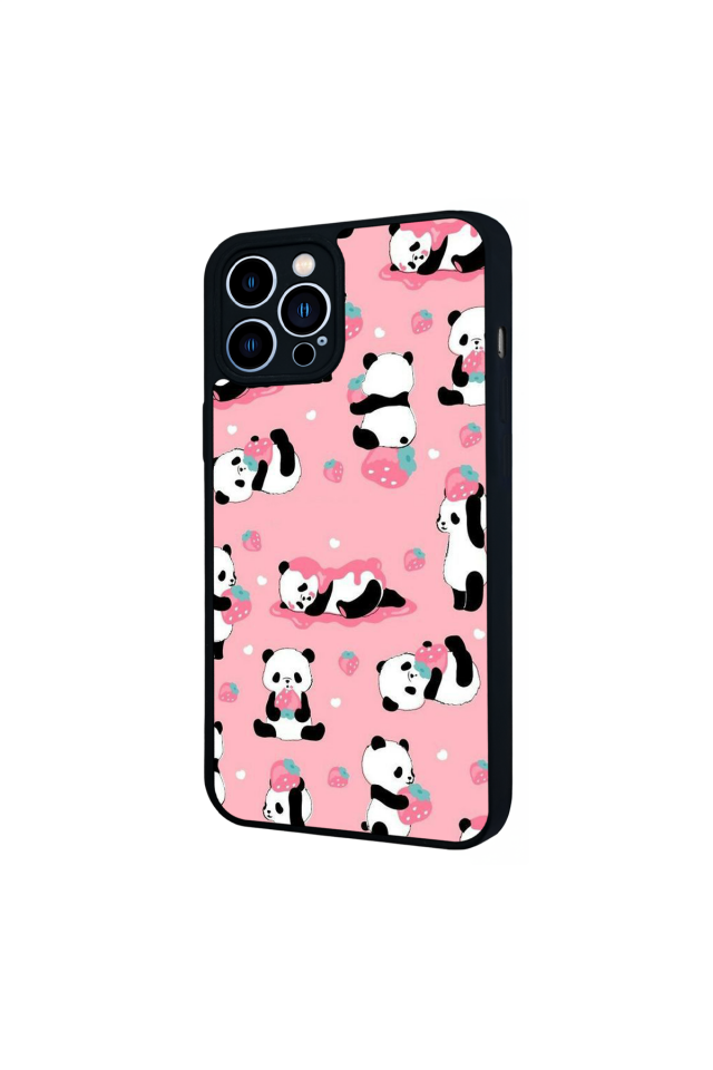 iPhone 12 Pro Max Uyumlu Panda Tasarımlı Glossy Premium Kılıf