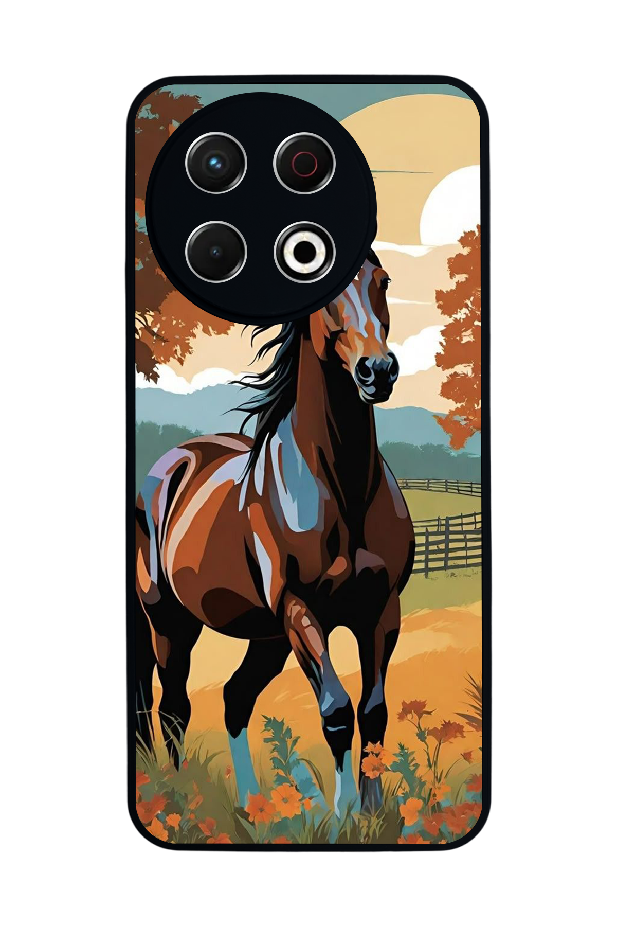 Tecno Spark 30 Pro Uyumlu At Horse Tasarımlı Glossy Premium Kılıf