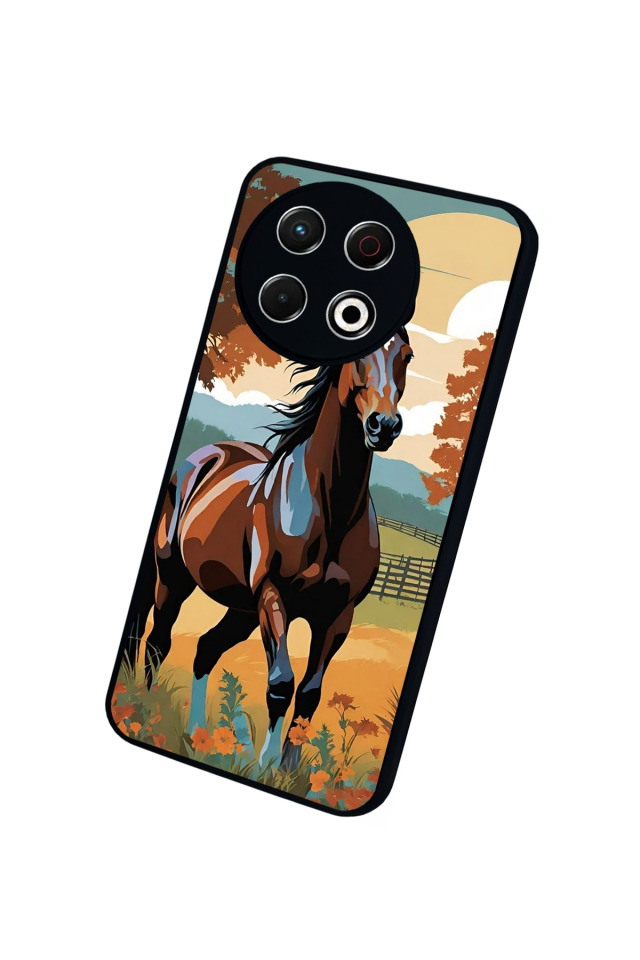 Tecno Spark 30 Pro Uyumlu At Horse Tasarımlı Glossy Premium Kılıf