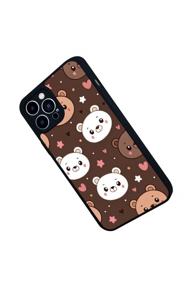 iPhone 12 Pro Max Uyumlu Ayı Tasarımlı Glossy Premium Kılıf