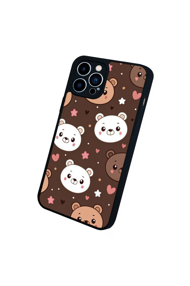 iPhone 12 Pro Max Uyumlu Ayı Tasarımlı Glossy Premium Kılıf