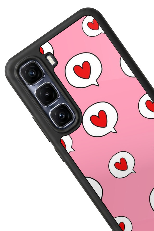 Infinix Hot 60 Pro Plus Uyumlu Kalp Love Tasarımlı Glossy Premium Kılıf