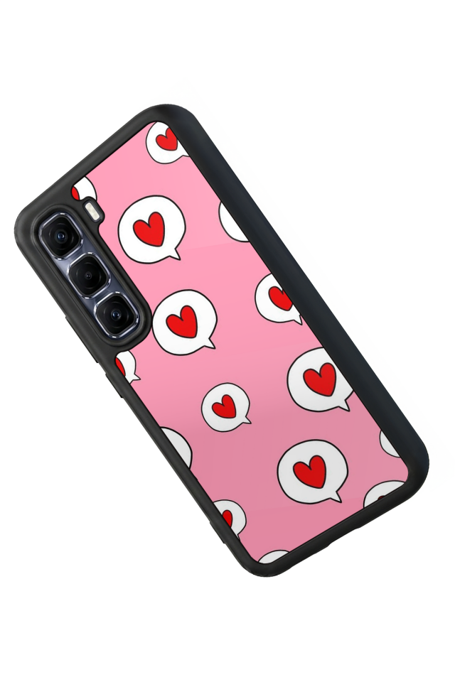 Infinix Hot 60 Pro Plus Uyumlu Kalp Love Tasarımlı Glossy Premium Kılıf