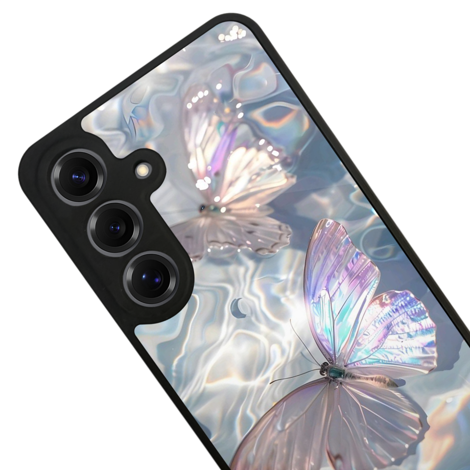 Samsung Galaxy S25 Uyumlu Kelebek Tasarımlı Glossy Premium Kılıf