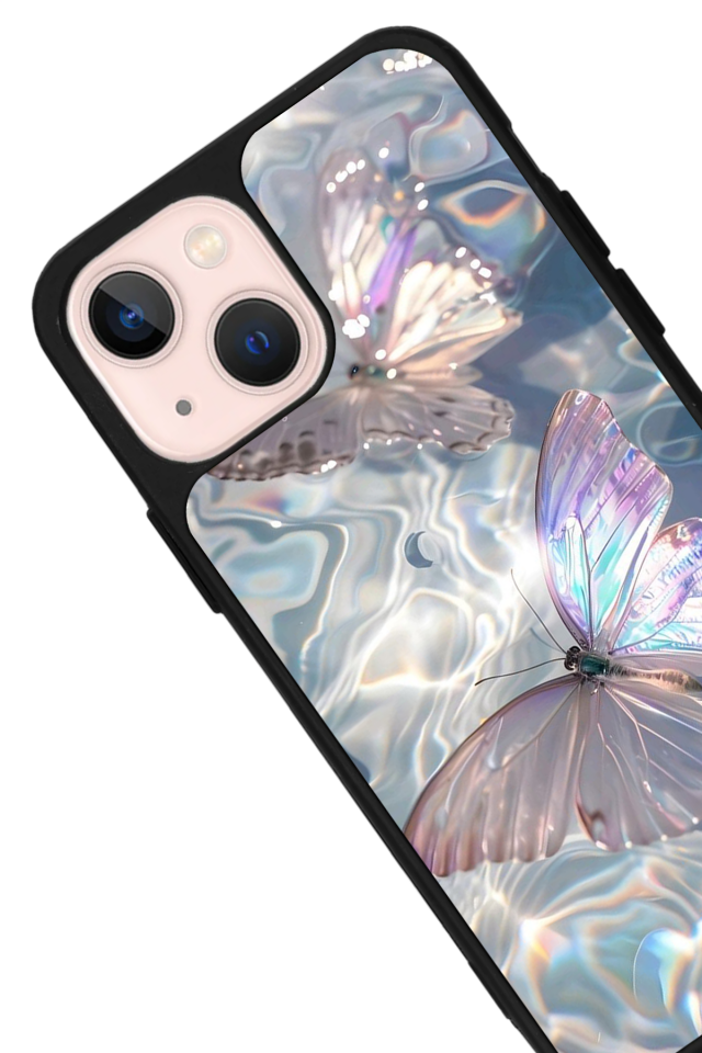 iPhone 13/14 Uyumlu Kelebek Tasarımlı Glossy Premium Kılıf