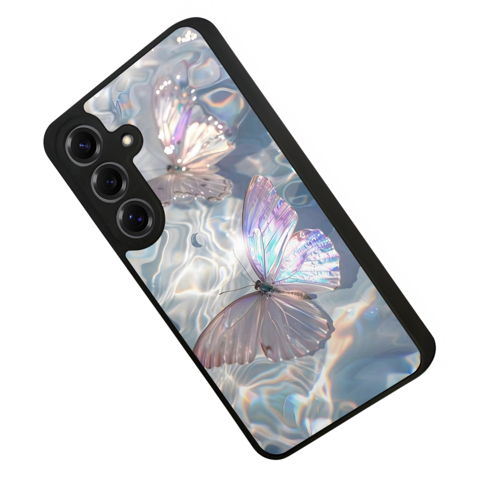 Samsung Galaxy S25 Uyumlu Kelebek Tasarımlı Glossy Premium Kılıf