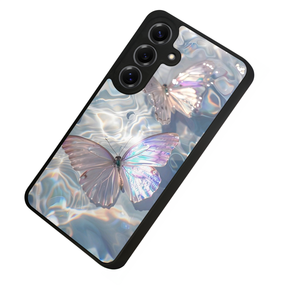 Samsung Galaxy S25 Uyumlu Kelebek Tasarımlı Glossy Premium Kılıf