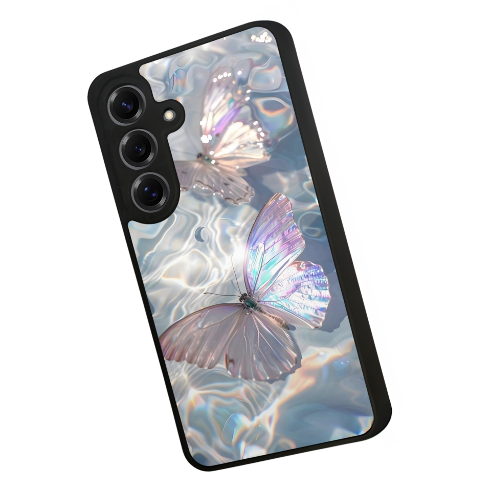 Samsung Galaxy S25 Uyumlu Kelebek Tasarımlı Glossy Premium Kılıf