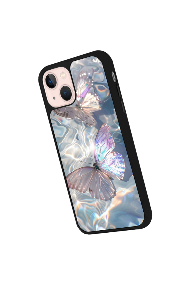 iPhone 13/14 Uyumlu Kelebek Tasarımlı Glossy Premium Kılıf