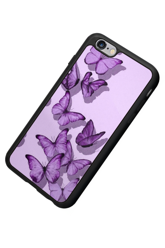 iPhone 6s Plus Uyumlu Kelebek Tasarımlı Glossy Premium Kılıf