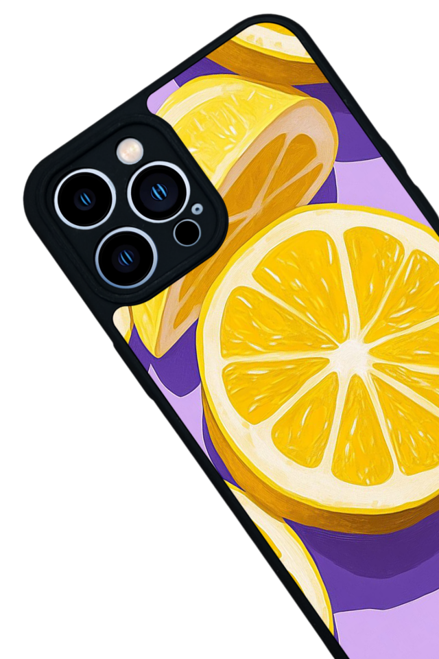 iPhone 13 Pro Max Uyumlu Limon Tasarımlı Glossy Premium Kılıf