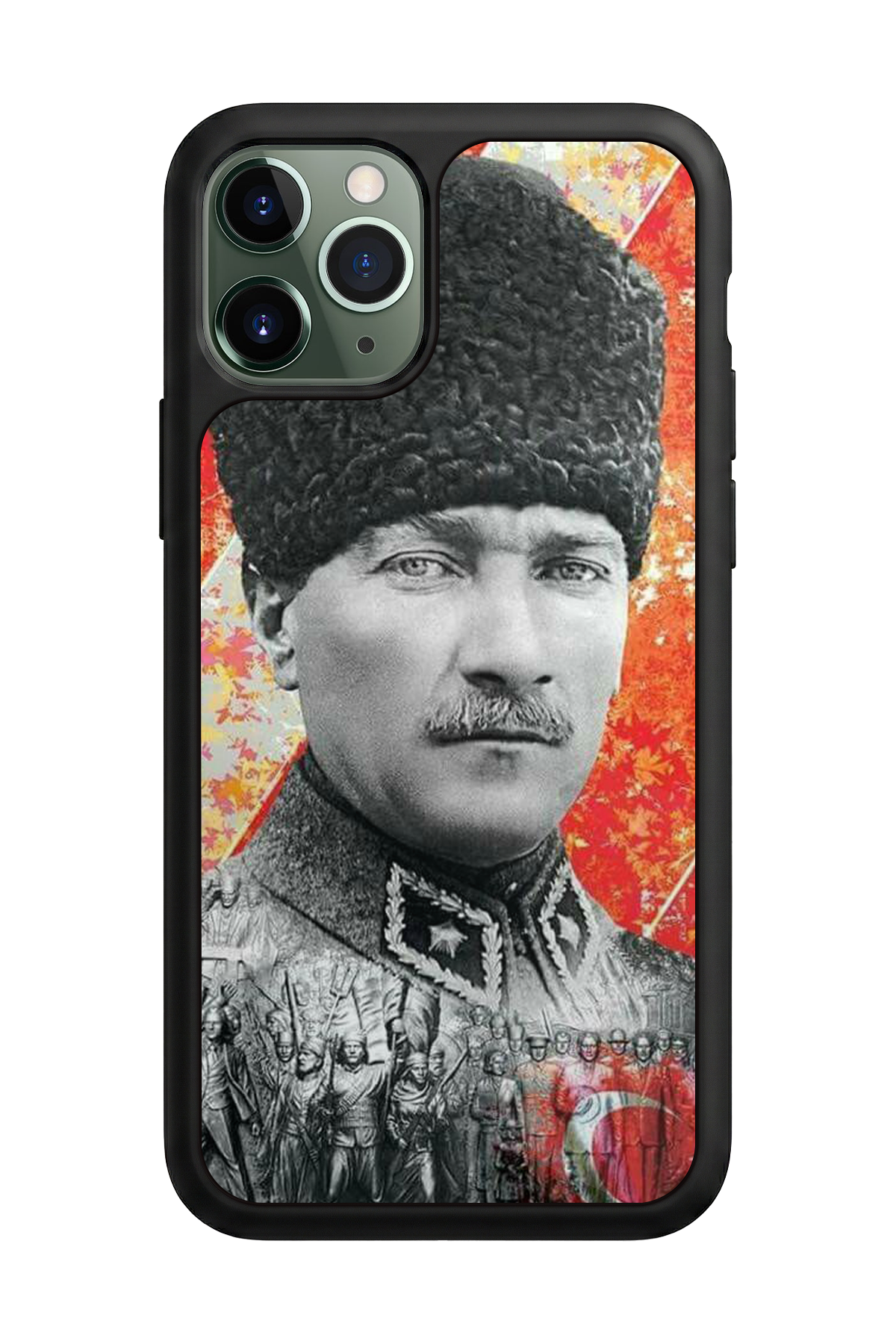 iPhone 11 Pro Max Uyumlu Mustafa Kemal Ataturk Tasarımlı Glossy Premium Kılıf