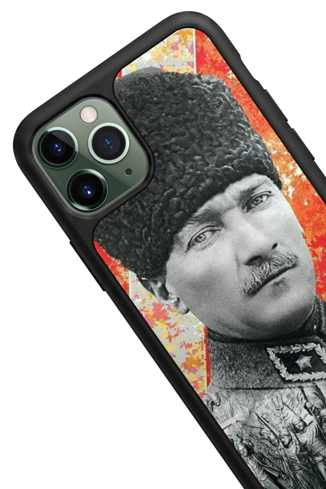 iPhone 11 Pro Max Uyumlu Mustafa Kemal Ataturk Tasarımlı Glossy Premium Kılıf