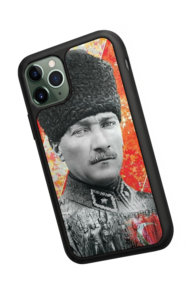 iPhone 11 Pro Max Uyumlu Mustafa Kemal Ataturk Tasarımlı Glossy Premium Kılıf