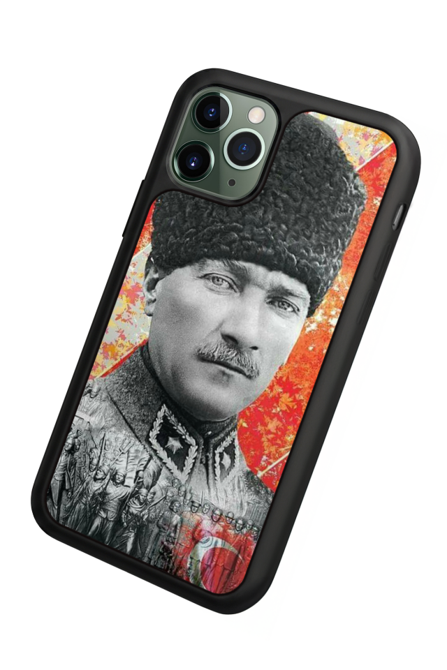 iPhone 11 Pro Max Uyumlu Mustafa Kemal Ataturk Tasarımlı Glossy Premium Kılıf