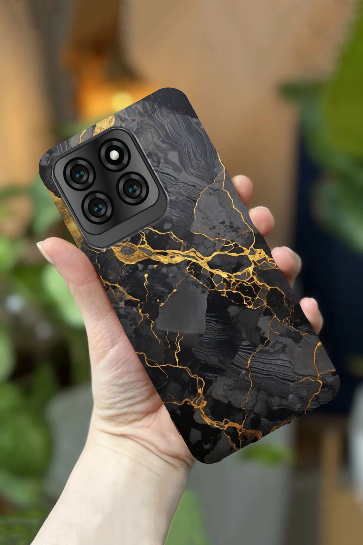 Reeder S71 Uyumlu Kamera Korumalı Siyah Mermer Desenli HD Baskılı Silikon Kılıf