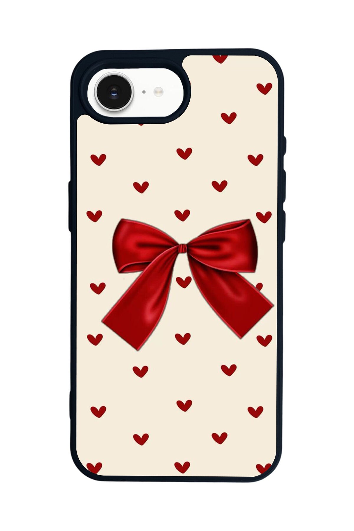 iPhone 16E Uyumlu Kurdele Tasarımlı Glossy Premium Kılıf