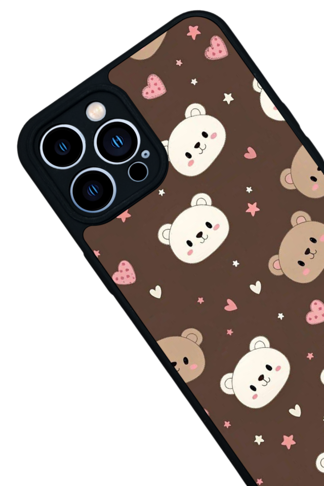 iPhone 12 Pro Max Uyumlu Ayı Tasarımlı Glossy Premium Kılıf