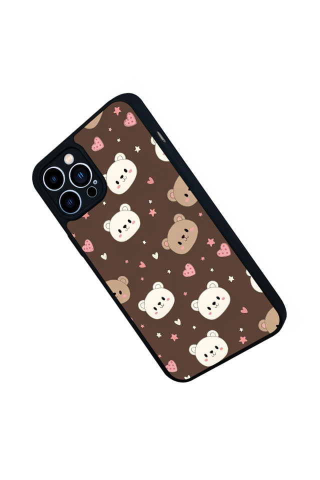 iPhone 12 Pro Max Uyumlu Ayı Tasarımlı Glossy Premium Kılıf