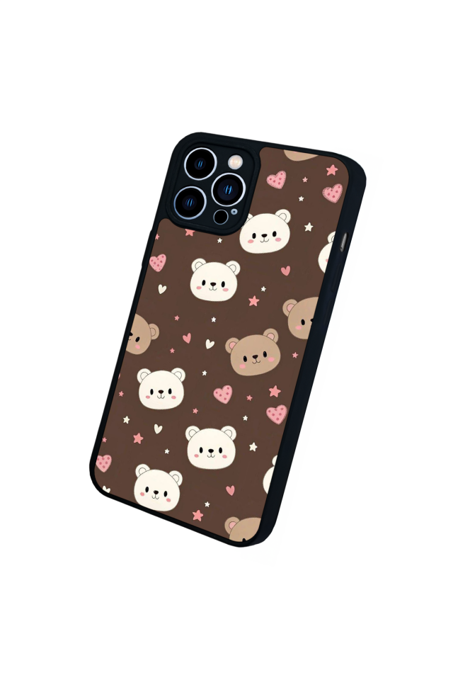 iPhone 12 Pro Max Uyumlu Ayı Tasarımlı Glossy Premium Kılıf