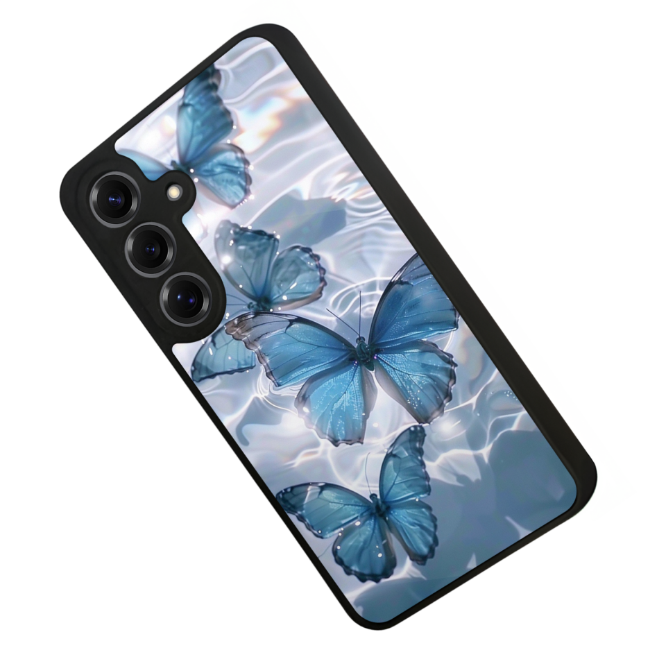 Samsung Galaxy S25 Uyumlu Kelebek Tasarımlı Glossy Premium Kılıf