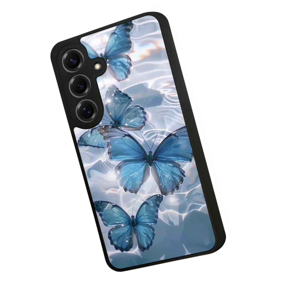 Samsung Galaxy S25 Uyumlu Kelebek Tasarımlı Glossy Premium Kılıf