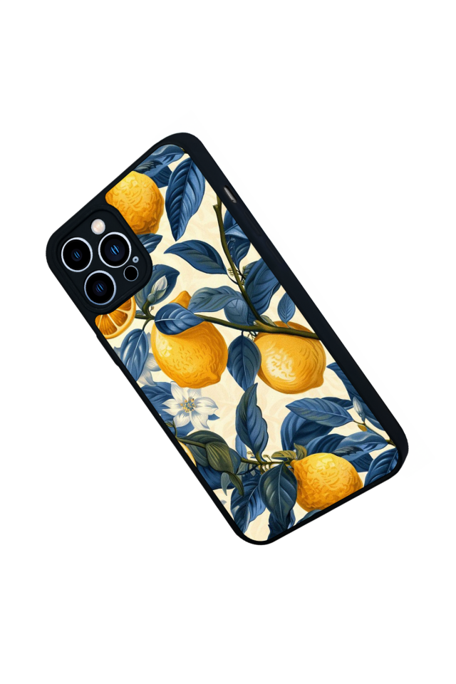 iPhone 13 Pro Max Uyumlu Limon Tasarımlı Glossy Premium Kılıf