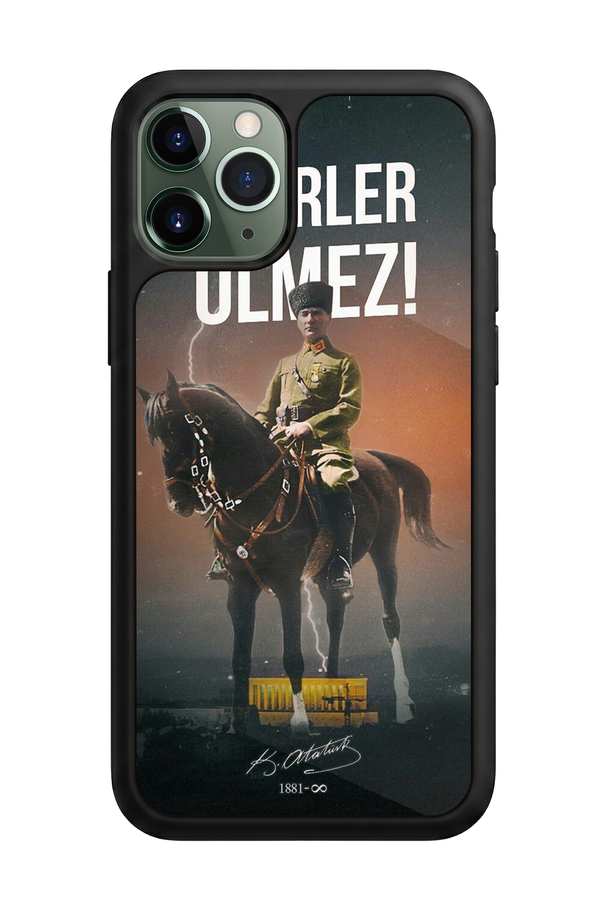 iPhone 11 Pro Max Uyumlu Mustafa Kemal Ataturk Tasarımlı Glossy Premium Kılıf