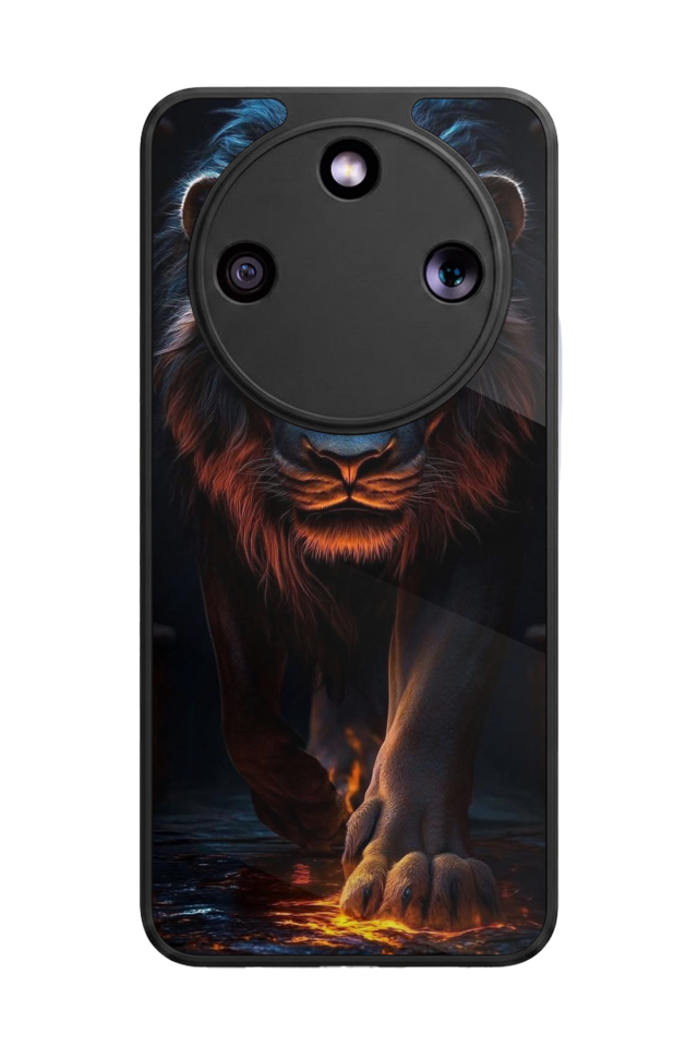 Honor Magic 8 Lite Uyumlu Aslan Tasarımlı Glossy Premium Kılıf