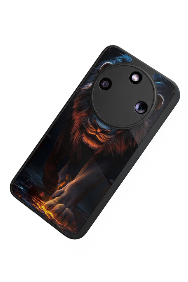 Honor Magic 8 Lite Uyumlu Aslan Tasarımlı Glossy Premium Kılıf