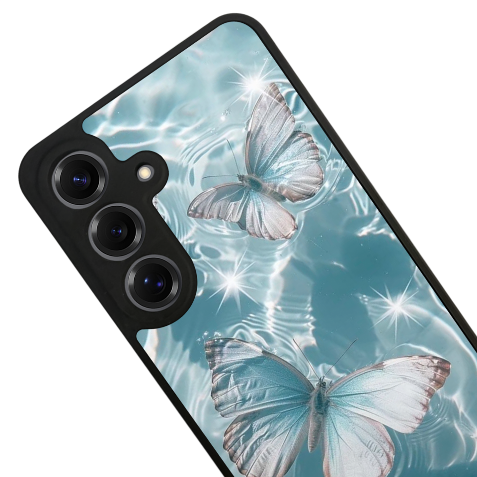 Samsung Galaxy S25 Uyumlu Kelebek Tasarımlı Glossy Premium Kılıf