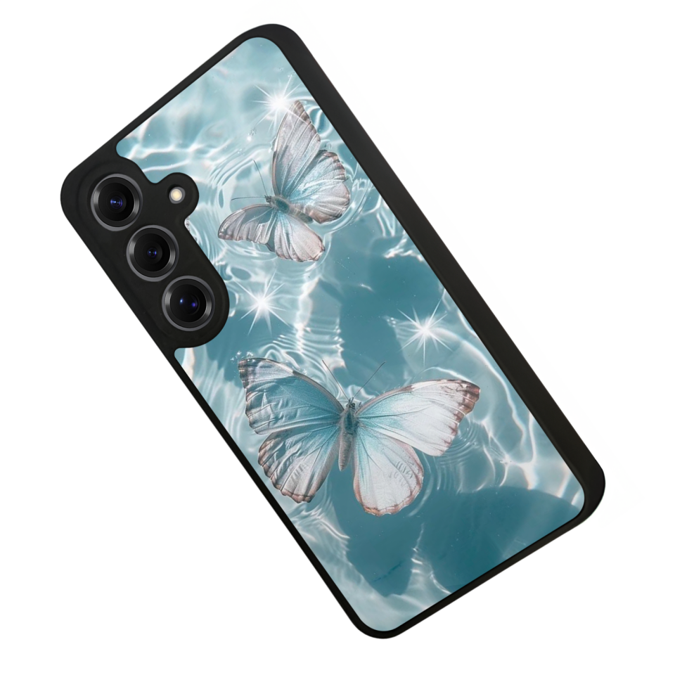 Samsung Galaxy S25 Uyumlu Kelebek Tasarımlı Glossy Premium Kılıf