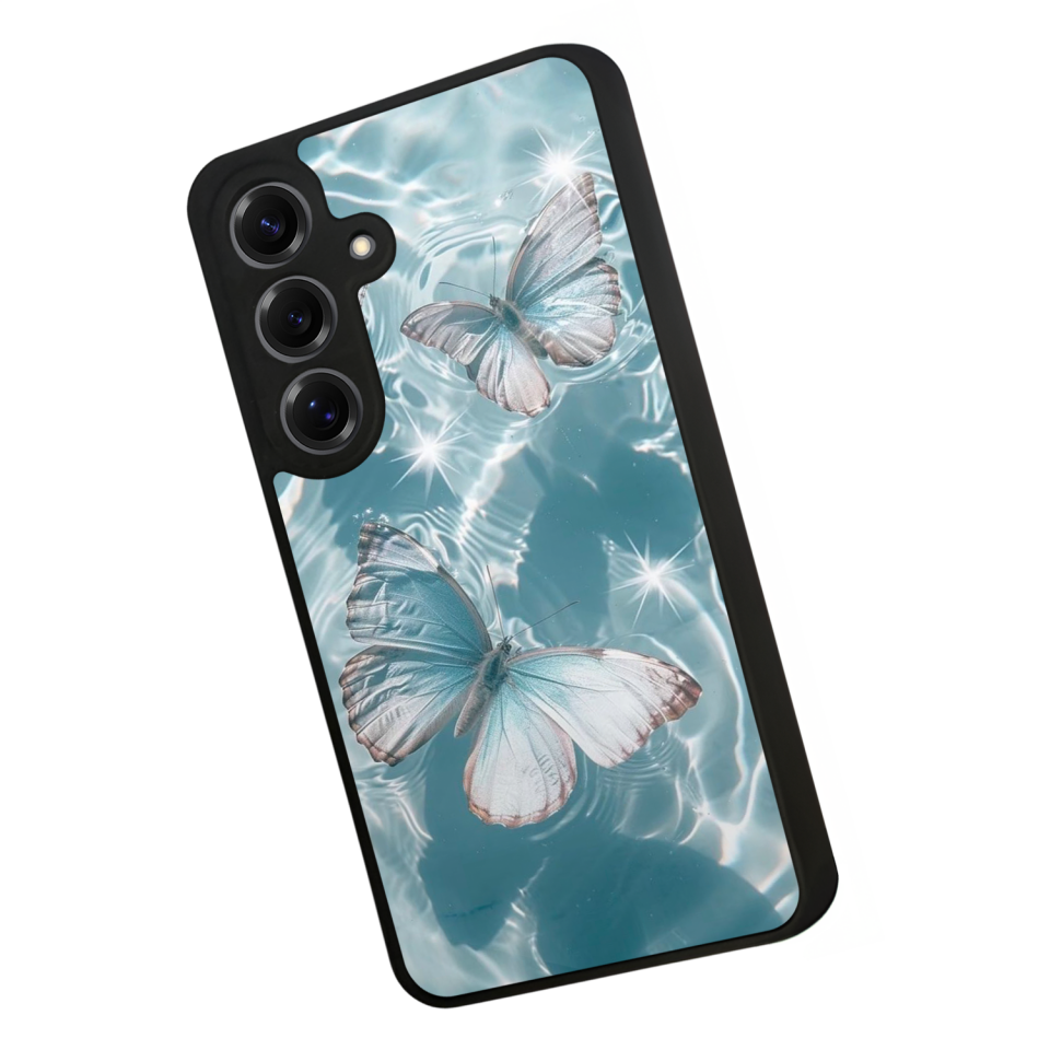 Samsung Galaxy S25 Uyumlu Kelebek Tasarımlı Glossy Premium Kılıf