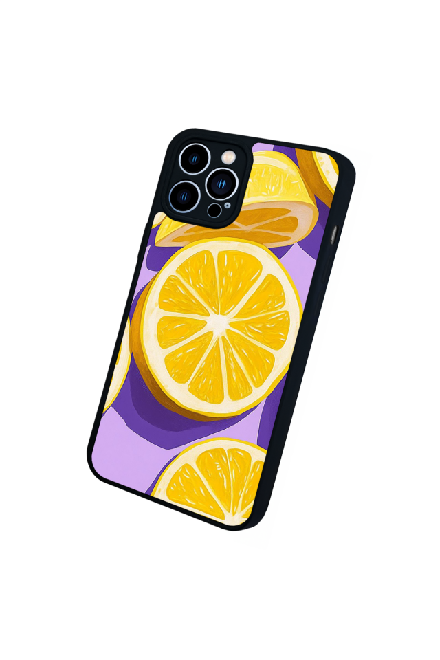 iPhone 13 Pro Max Uyumlu Limon Tasarımlı Glossy Premium Kılıf