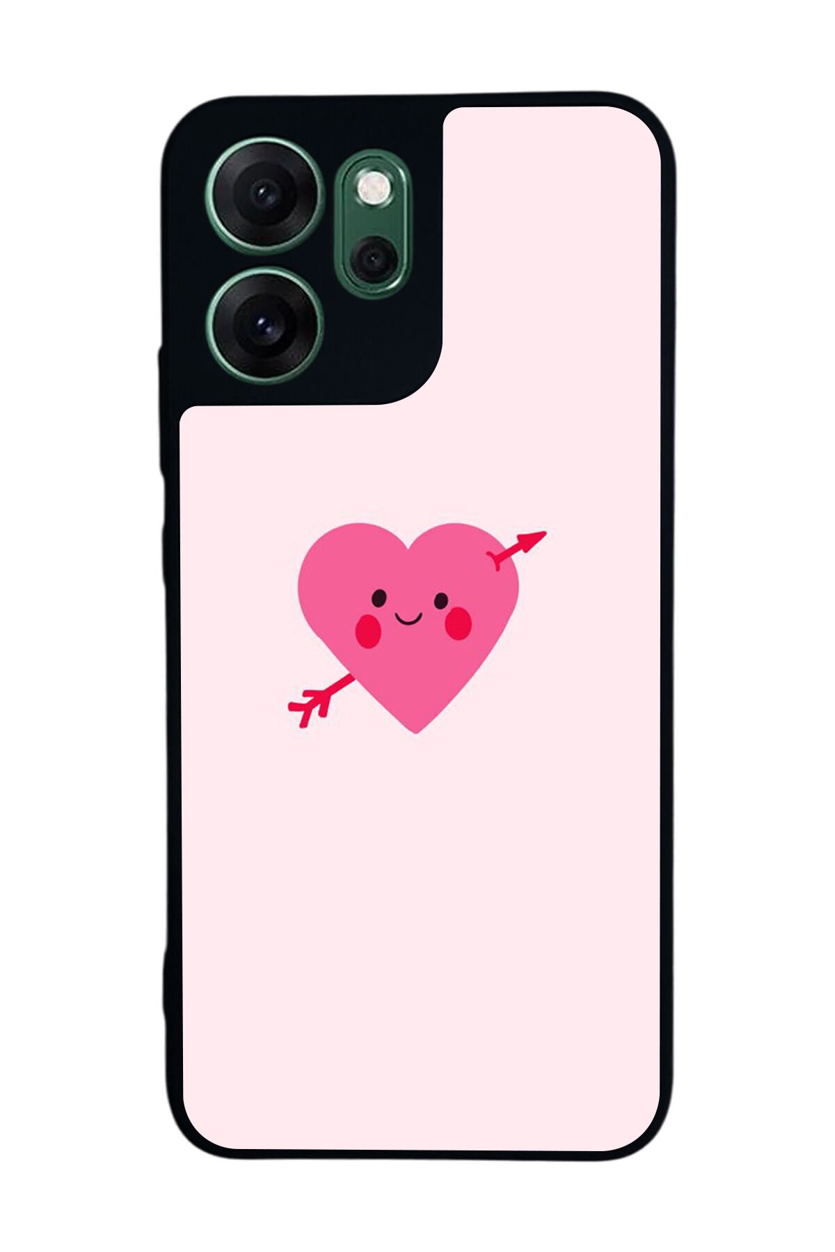 Oppo Reno 14F Uyumlu Kalp Love Tasarımlı Glossy Premium Kılıf