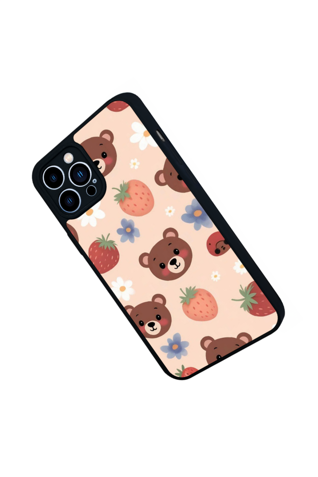 iPhone 12 Pro Max Uyumlu Ayı Tasarımlı Glossy Premium Kılıf