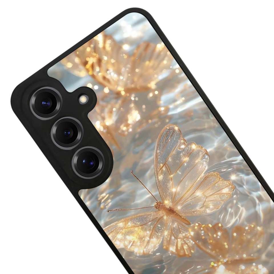 Samsung Galaxy S25 Uyumlu Kelebek Tasarımlı Glossy Premium Kılıf