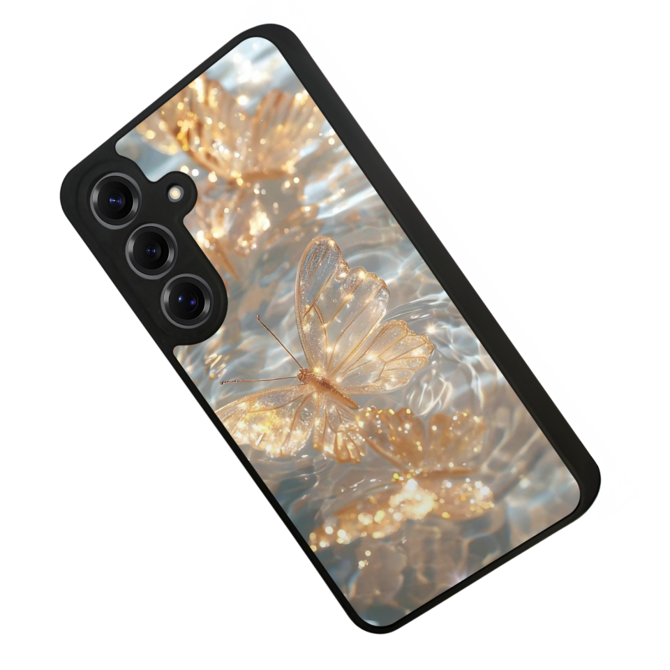 Samsung Galaxy S25 Uyumlu Kelebek Tasarımlı Glossy Premium Kılıf