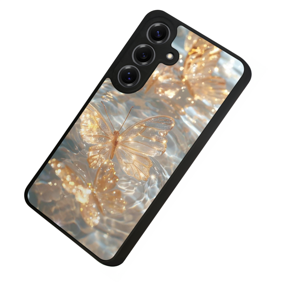 Samsung Galaxy S25 Uyumlu Kelebek Tasarımlı Glossy Premium Kılıf