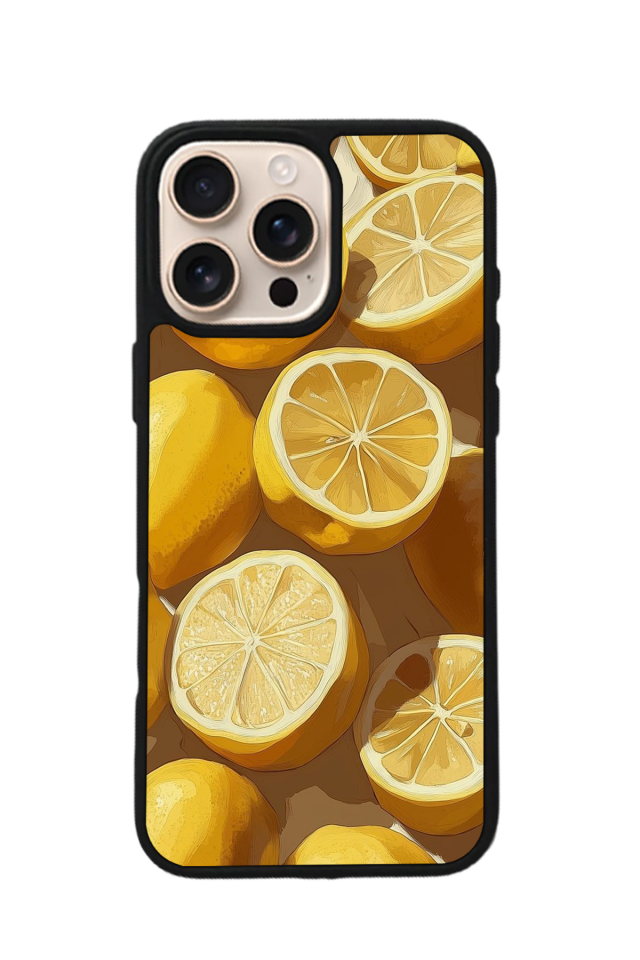iPhone 14 Pro Max Uyumlu Limon Tasarımlı Glossy Premium Kılıf