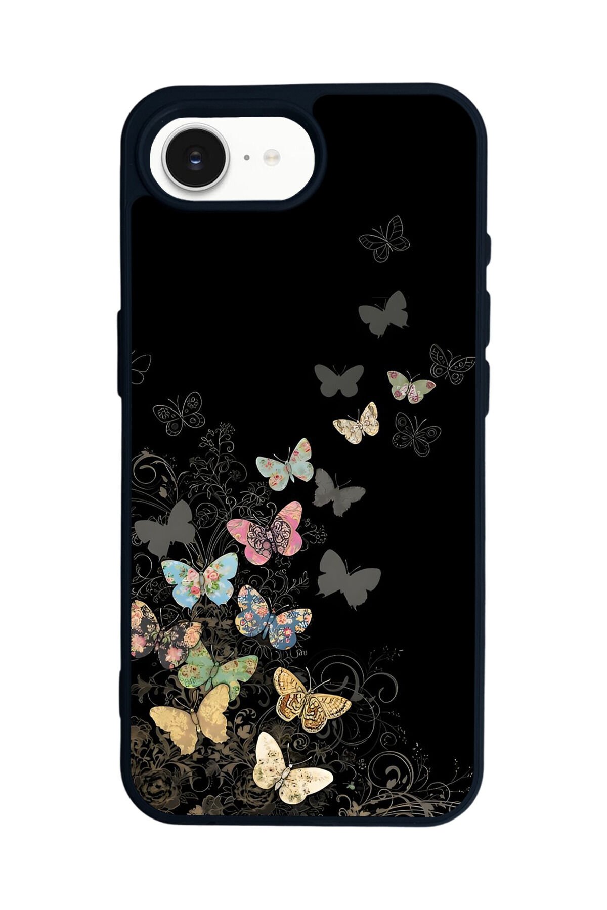 iPhone 16E Uyumlu Kelebek Tasarımlı Glossy Premium Kılıf