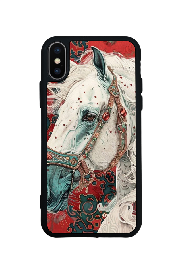 iPhone X/ XS Uyumlu At Horse Tasarımlı Glossy Premium Kılıf