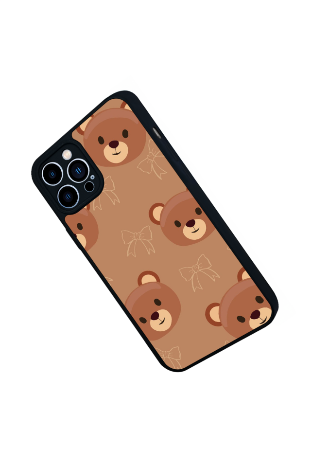 iPhone 12 Pro Max Uyumlu Ayı Tasarımlı Glossy Premium Kılıf