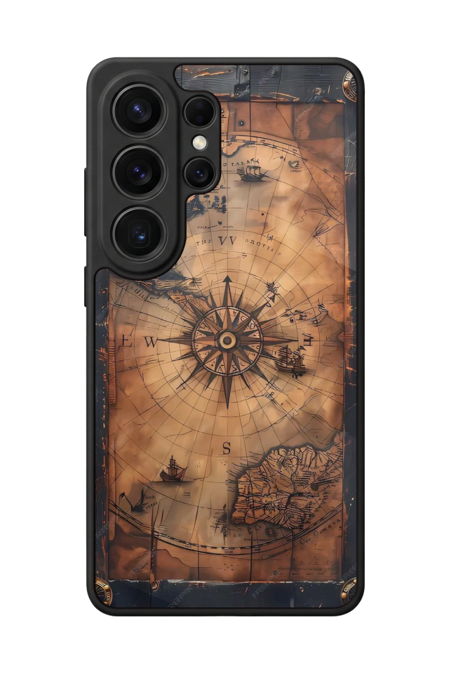 Samsung Galaxy S26 Ultra Uyumlu Harita Tasarımlı Glossy Premium Kılıf