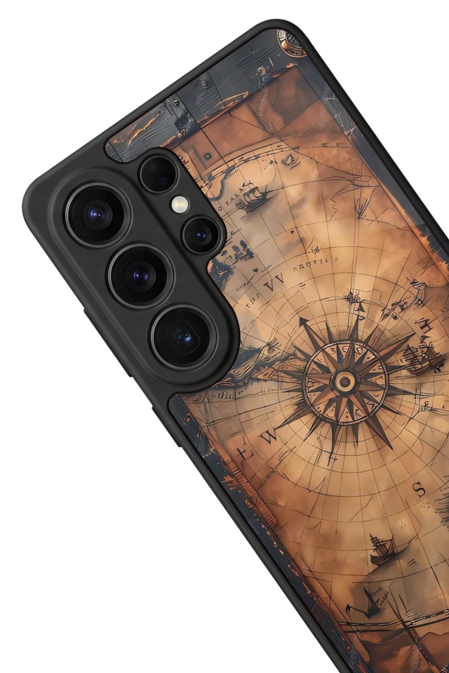 Samsung Galaxy S26 Ultra Uyumlu Harita Tasarımlı Glossy Premium Kılıf