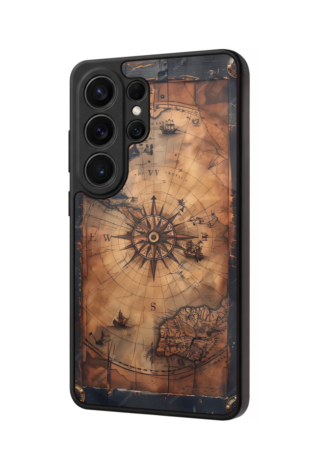 Samsung Galaxy S26 Ultra Uyumlu Harita Tasarımlı Glossy Premium Kılıf