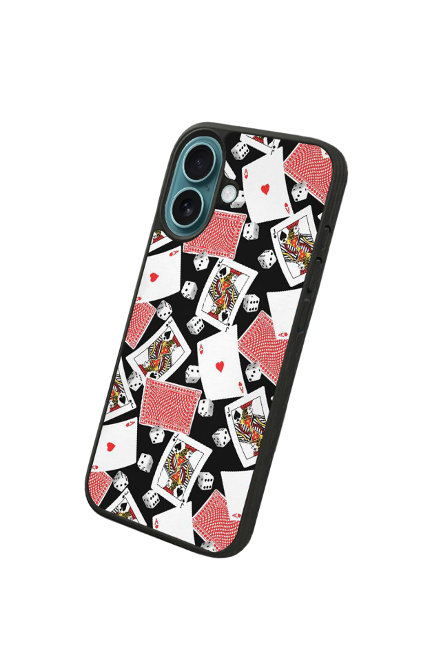 iPhone 16 Uyumlu Kart Tasarımlı Glossy Premium Kılıf