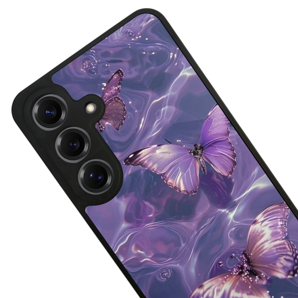 Samsung Galaxy S25 Uyumlu Kelebek Tasarımlı Glossy Premium Kılıf