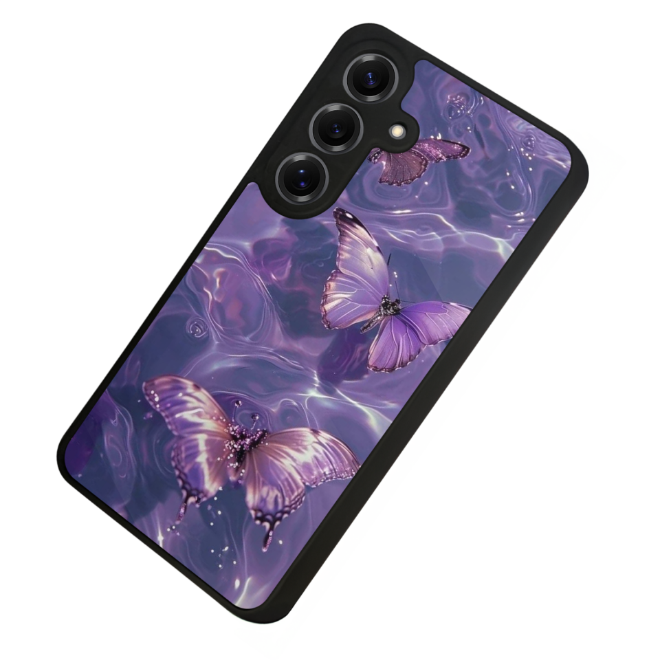 Samsung Galaxy S25 Uyumlu Kelebek Tasarımlı Glossy Premium Kılıf